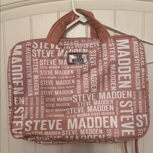 Steve Madden Pink Logo Cosmetic Case